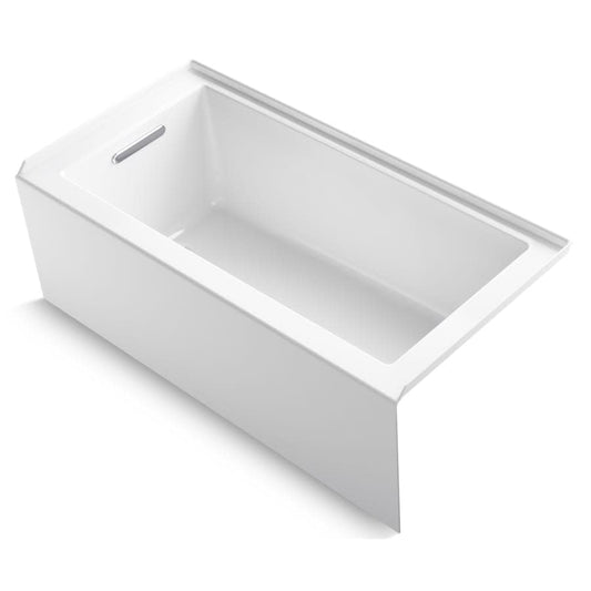 Underscore 60" Soaking Bathtub for Three Wall Alcove Installation with Left Hand Drain