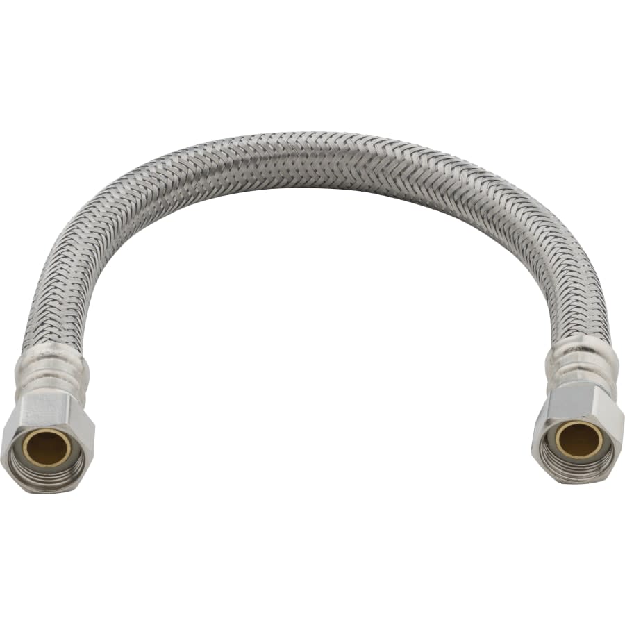 3/8" Comp X 3/8" FIP X 16" Stainless Steel and PVC Reinforced Sink Flexible Water Connectors