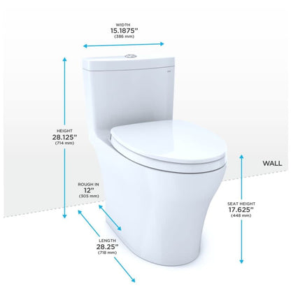 Aquia IV 0.9 / 1.28 GPF Dual Flush One Piece Elongated Chair Height Toilet with Push Button Flush - Seat Included