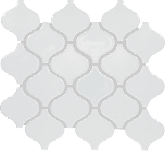Color Wheel Retro Arctic White Arabesque 3X3 Glossy
