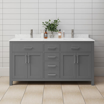 Beckett Double Bathroom Vanity - 66W x 35H x 22D