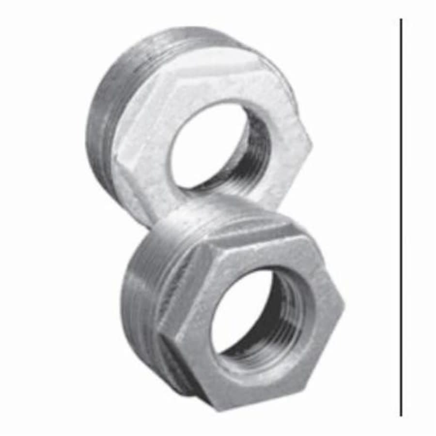 Hex Head Bushing, 1 x 3/8 in, MNPT x FNPT, 150 lb, Malleable Iron, Black