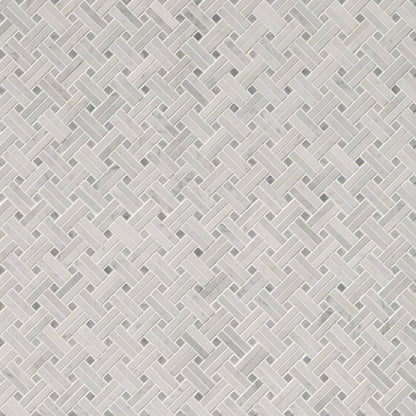 Carrara White Basketweave Pattern Polished