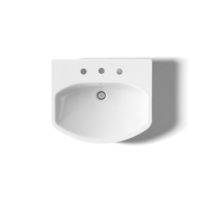 Cimarron 21" Pedestal Bathroom Sink with 3 Holes Drilled and Overflow