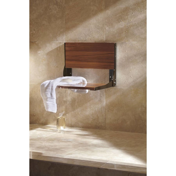 Wall Mounted Wood Shower Seat from the Home Care Collection