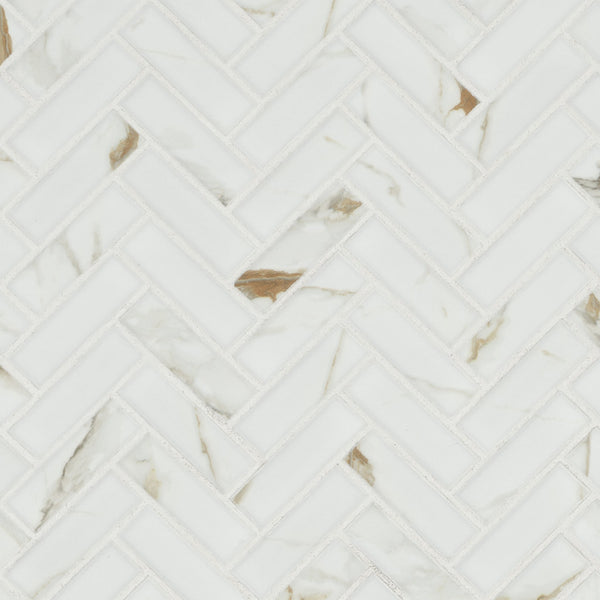 Calacatta Gold Matte Herringbone