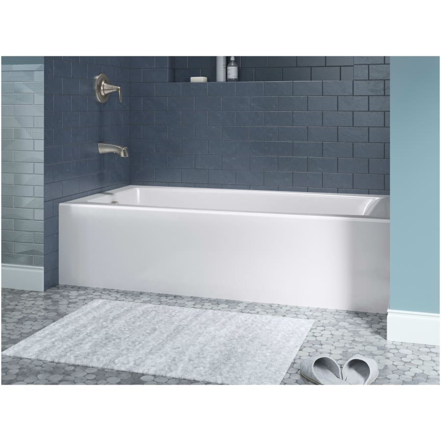 Entity 60" x 30" Three Wall Alcove Acrylic Soaking Tub with Left Drain