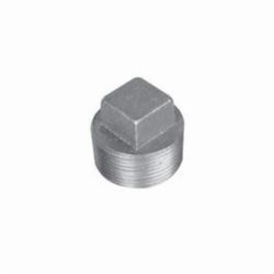 Square Head Plug, 1/8 in, MNPT, 150 lb, Malleable Iron, Galvanized, Domestic