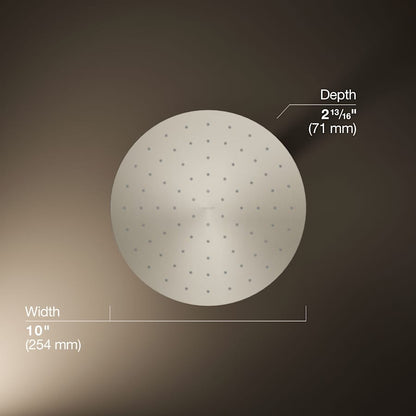 Contemporary Round 10" Single Function 2.5 GPM Rainhead with MasterClean Sprayface and Katalyst Air-Induction Technology