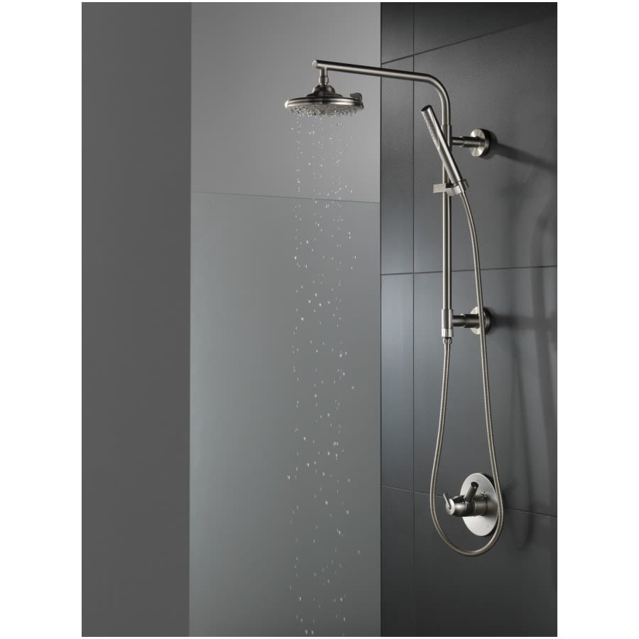 Emerge 18" Round Shower Column with Hose and Integrated Diverter - Less Shower Head and Hand Shower