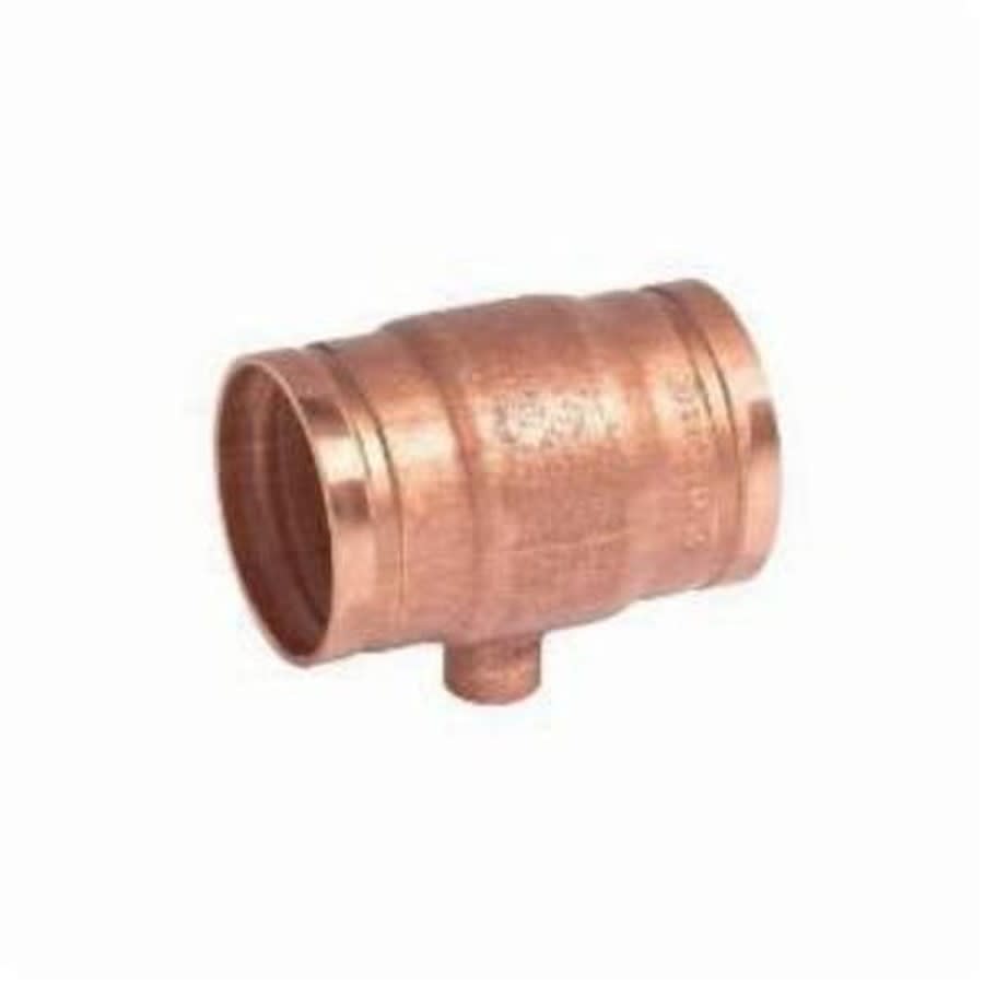 Tee, 2-1/2 x 1-1/2 in, Groove x C, Copper