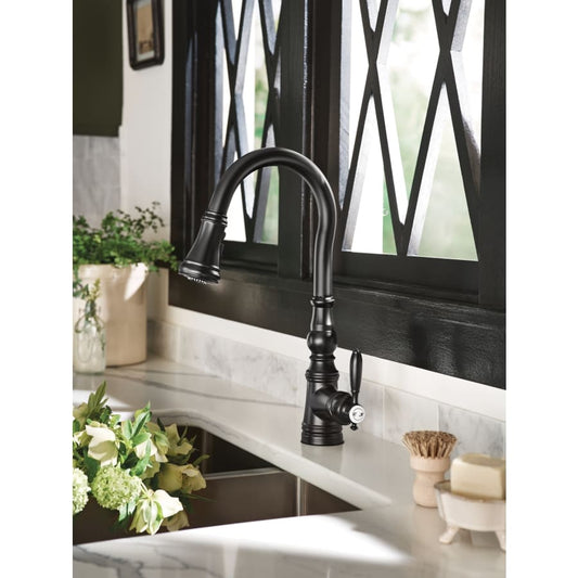 Weymouth 1.5 GPM Single Hole Pull Down Kitchen Faucet with Duralast Cartridge and Reflex, PowerBoost, and Duralock Technologies