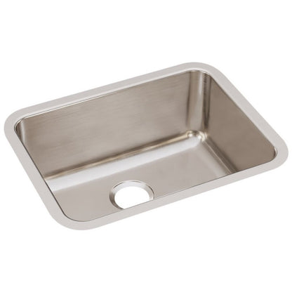 Lustertone™ Classic Single Bowl Kitchen Sink, Under Mount, 23-1/2 x 18-1/4 in, 10 in Bowl Depth, 18 ga Lustrous Satin Steel, Stainless