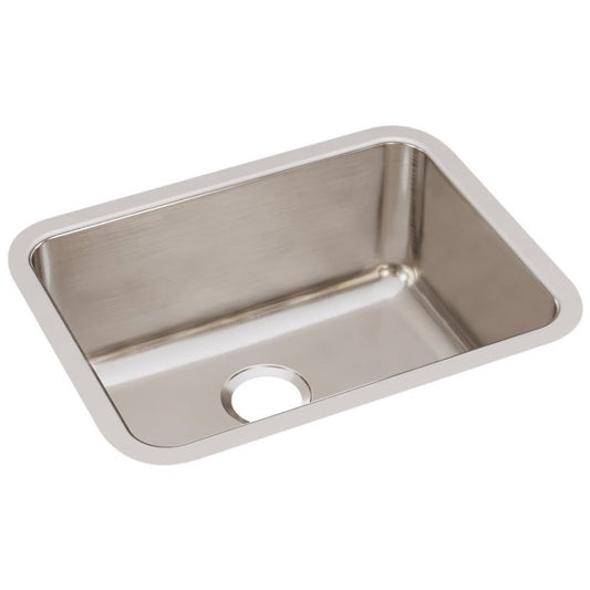 Lustertone™ Classic Single Bowl Kitchen Sink, Under Mount, 23-1/2 x 18-1/4 in, 10 in Bowl Depth, 18 ga Lustrous Satin Steel, Stainless