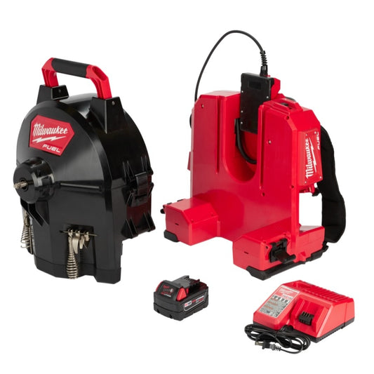 M18 FUEL™ Kit Cordless Drain Gun Kit, 1-1/4 to 4 in Drain Line, 100 ft Max Run, 18 VDC, HDPE Drum Housing