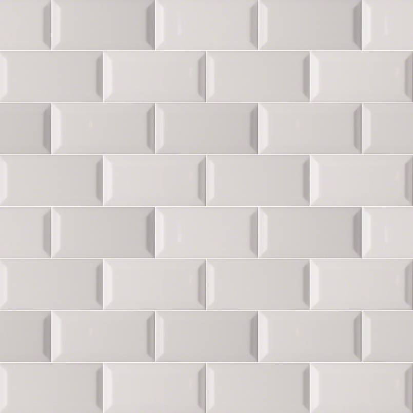 Gray Glossy Beveled Subway Tile 3x6