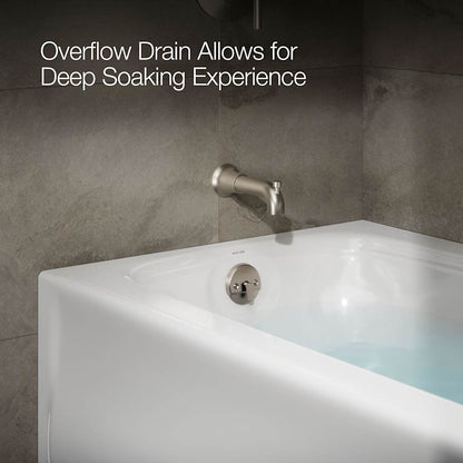 Bancroft Collection 60" Three Wall Alcove Soaking Bath Tub with Left Hand Drain