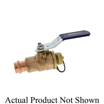 2-Piece Ball Valve, 1/2 in, Press, Full Port, Brass Ball, Bronze