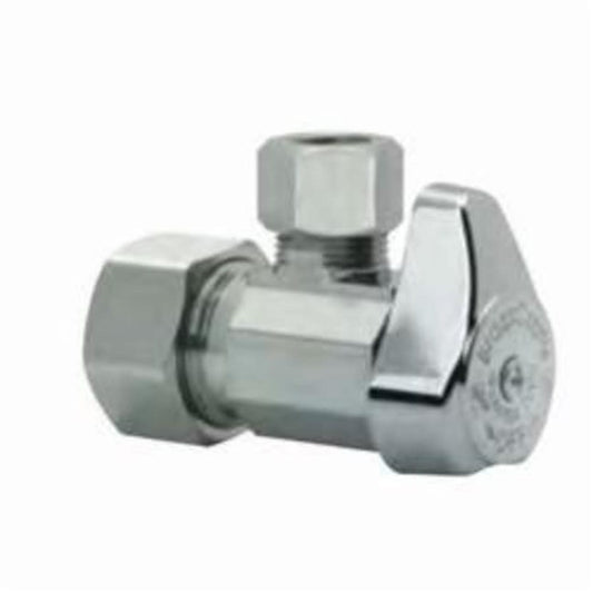 Quarter Turn Angle Stop, 5/8 x 3/8 in, Comp, Chrome
