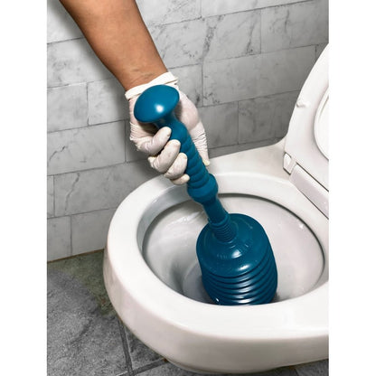 Plunger designed for sink, bath, shower and floor drains in, teal