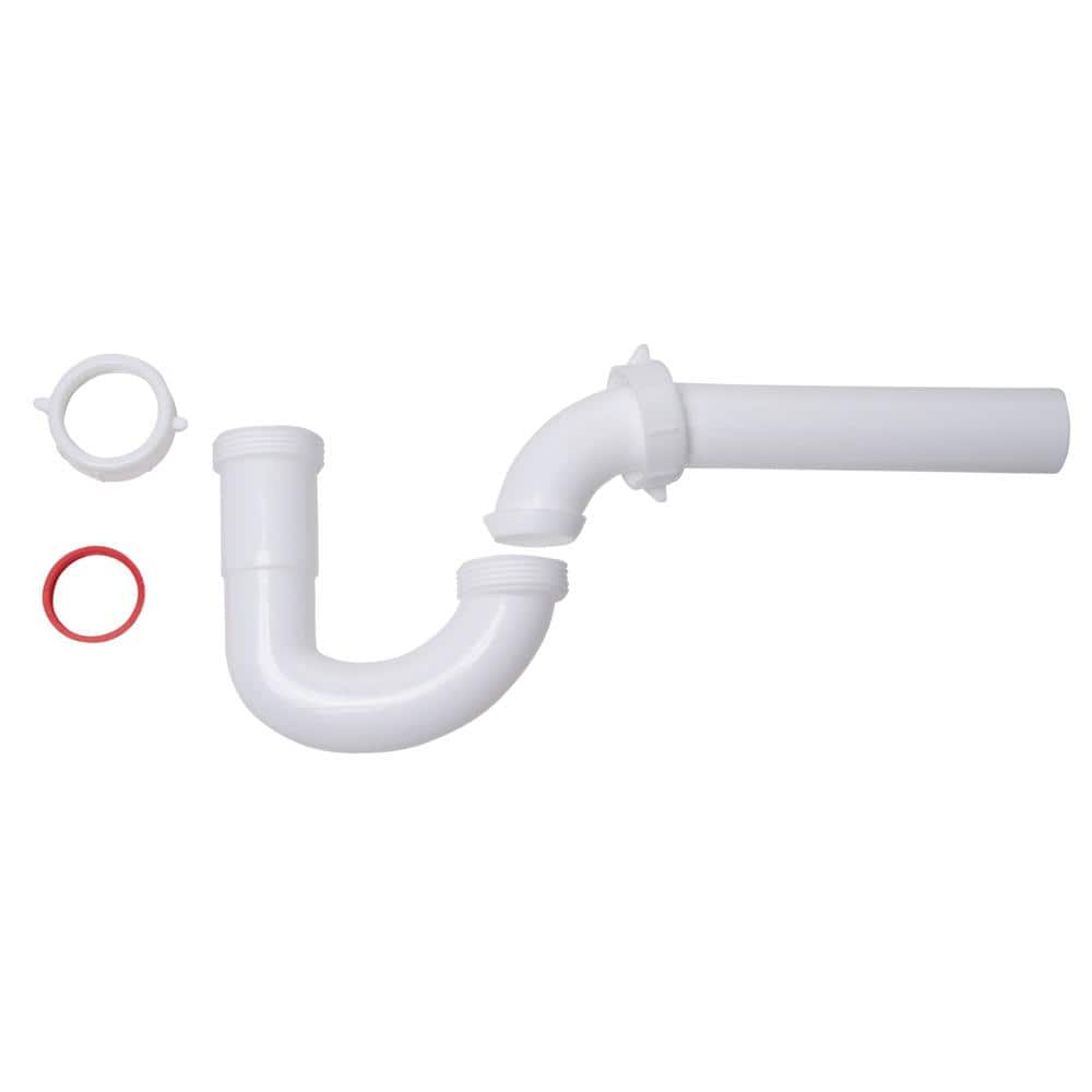 1-1/4 in. White Plastic Sink Drain P- Trap