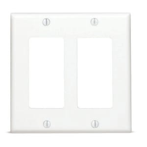 Leviton Nylon 2-Gang Deco Wall Plate White