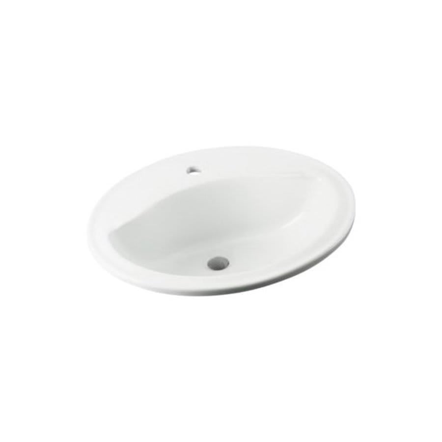 Sanibel™ Top Mount Lavatory Sink, ADA, 20 x 17 x 8 in, Vitreous China, White