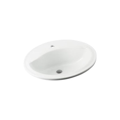 Sanibel™ Top Mount Lavatory Sink, ADA, 20 x 17 x 8 in, Vitreous China, White