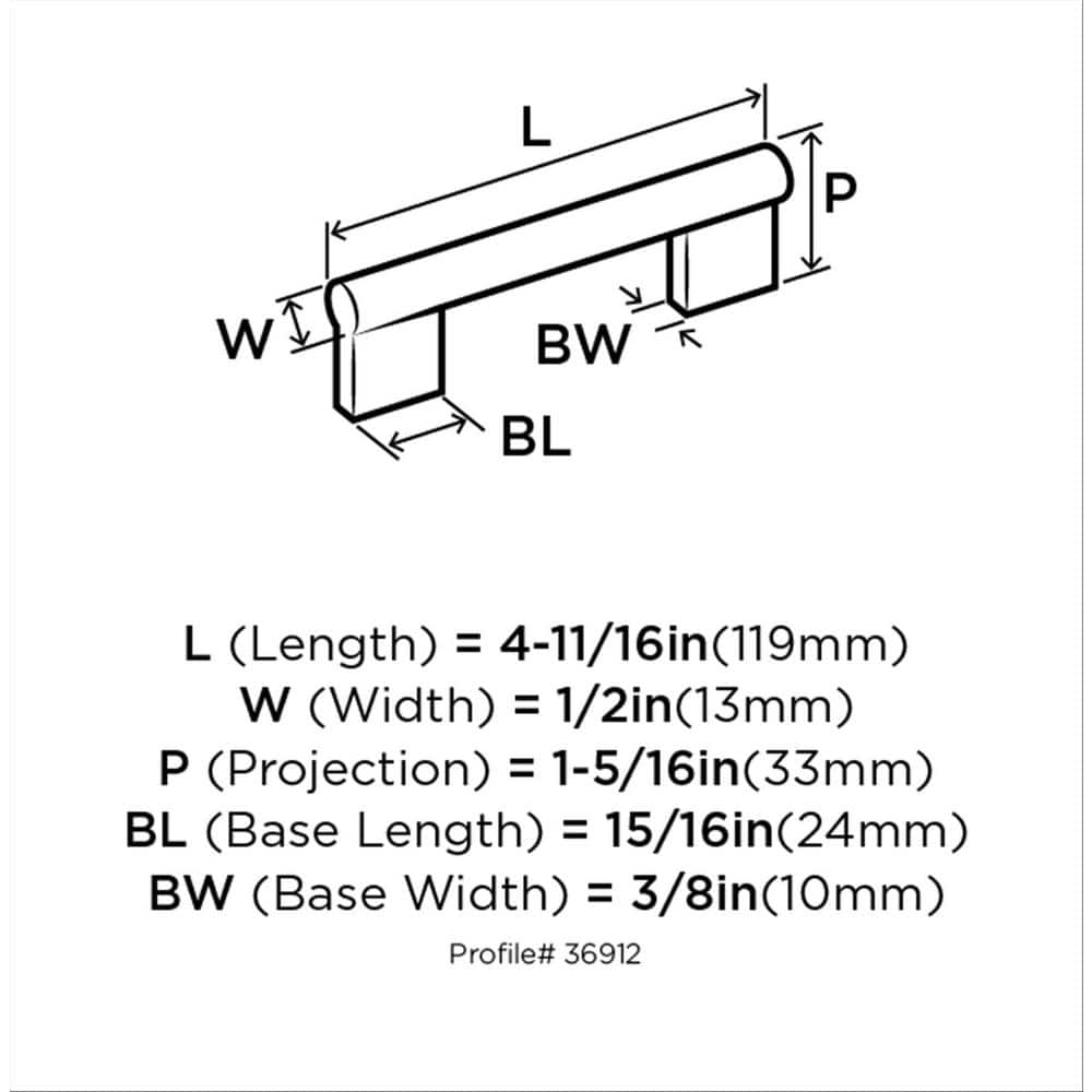 Versa 3-3/4 in. (96mm) Modern Satin Nickel Bar Cabinet Pull