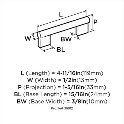 Versa 3-3/4 in. (96mm) Modern Satin Nickel Bar Cabinet Pull