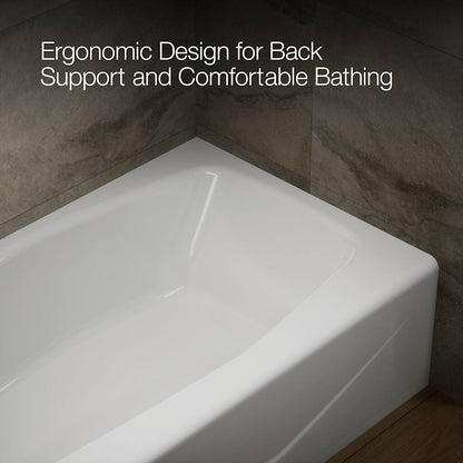 Villager Collection 60" Three Wall Alcove Cast Iron Three Wall Alcove Soaking Bath Tub with Left Hand Drain