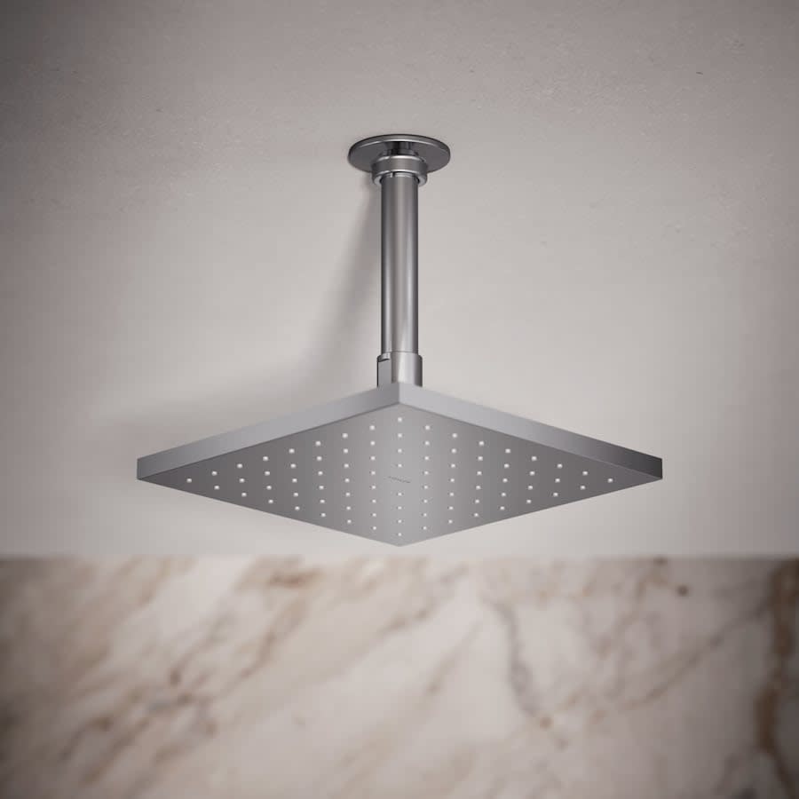 Contemporary Square 8" Single Function 2.5 GPM Rainhead with MasterClean Sprayface and Katalyst Air-Induction Technology