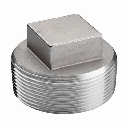 Square Head Plug, 1-1/4 in, MNPT, 316/316L Stainless Steel, 150 lb