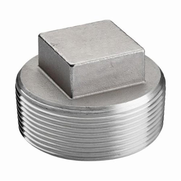 Square Head Plug, 1/4 in, MNPT, 304/304L Stainless Steel, 150 lb