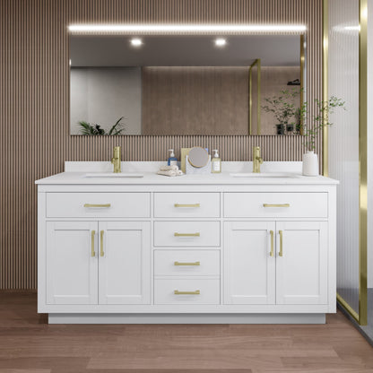 Beckett Double Bathroom Vanity with Toe Kick - 72W x 35H x 22D