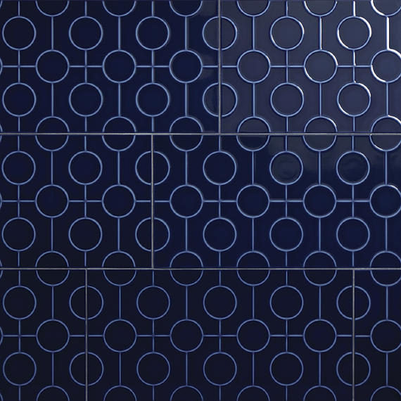 Color Wheel Linear Navy Rectangle 2X8 Glossy
