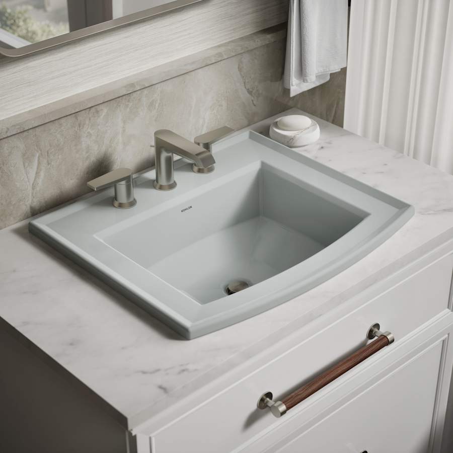 Archer 22-5/8" Drop In Bathroom Sink with 3 Holes Drilled and Overflow