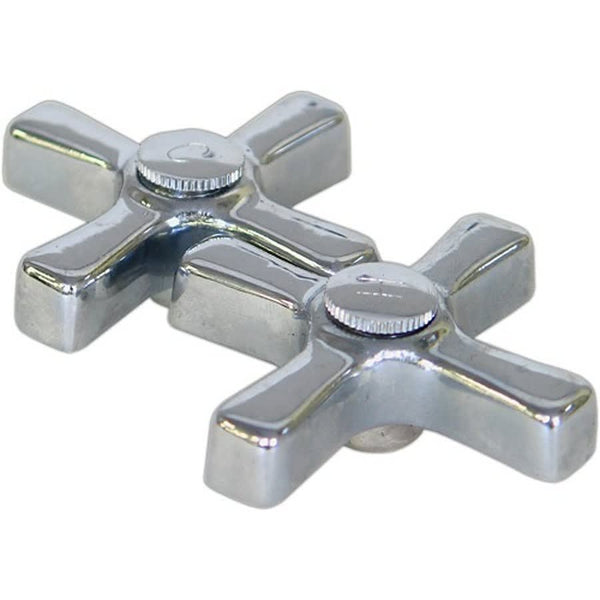 Pair of Handle, 1-3/8 x 7/8 in, For Use With American Standard Faucets, 22 Point, B-8 Broach Style, Polished Chrome Plated