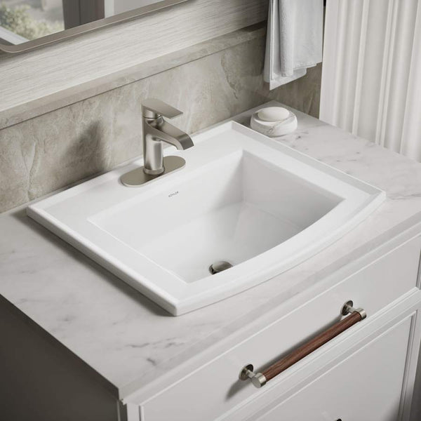 Archer 22-5/8" Drop In Bathroom Sink with 3 Holes Drilled and Overflow