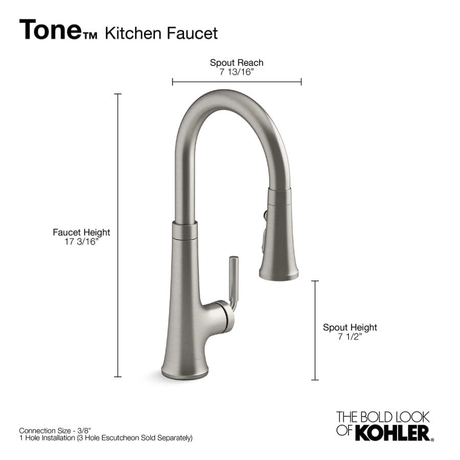 Tone 1.5 GPM Single Hole Pull Down Kitchen Faucet