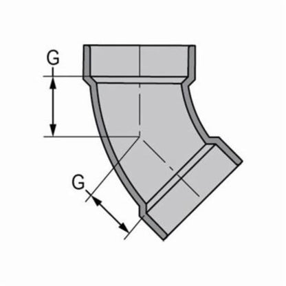 LabWaste® Acid Waste 45 deg Elbow, 2 in, CPVC