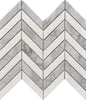 CHEVRON WH & GR MARBLE MOS 11X12