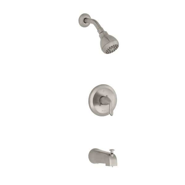 Glacier Bay Constructor Single-Handle 1-Spray Tub and Shower Faucet in Brushed Nickel (Valve Included) HD873X-8504