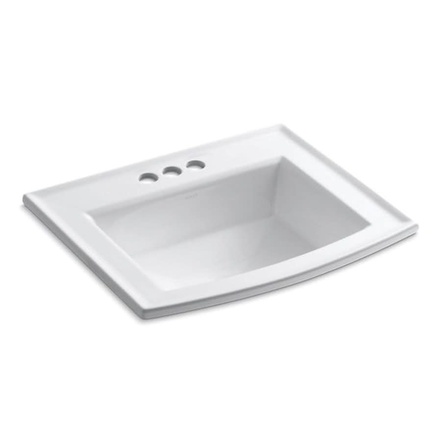 Archer® Top Mount Lavatory Sink, ADA, 22-5/8 x 19-7/16 x 7-7/8 in, Vitreous China, White