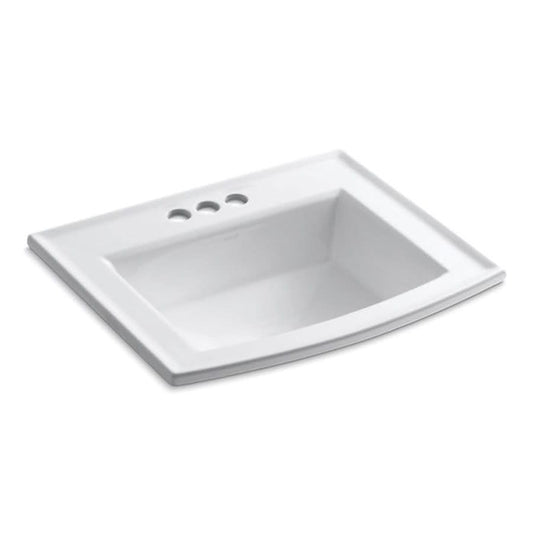 Archer® Top Mount Lavatory Sink, ADA, 22-5/8 x 19-7/16 x 7-7/8 in, Vitreous China, White