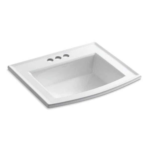 Archer® Top Mount Lavatory Sink, ADA, 22-5/8 x 19-7/16 x 7-7/8 in, Vitreous China, White