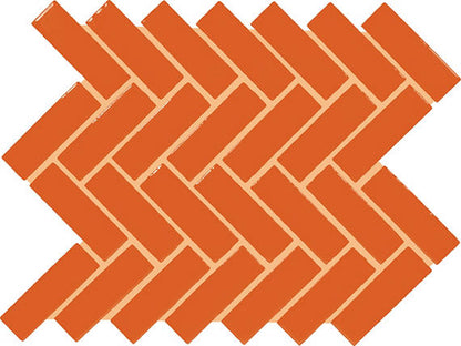 Color Wheel Mosaic Orange Burst Straight Joint 1X6 Glossy