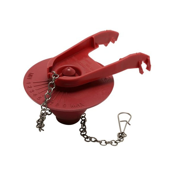 Universal Adjustable Toilet Flapper, 2 in, Rubber, Red
