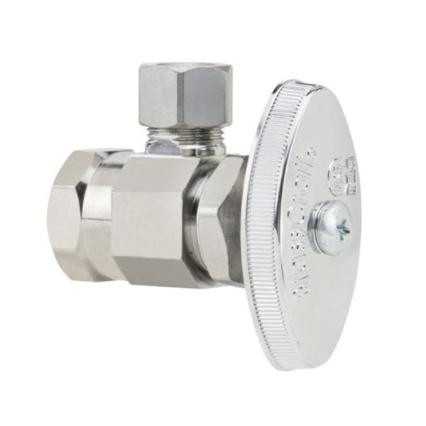 Multi Turn Angle Stop, 1/2 x 3/8 in, FNPT x Comp, Chrome