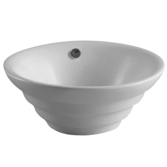 Fauceture Vessel Mount Lavatory Sink, 18 x 18 x 5-1/2 in, Vitreous China, White